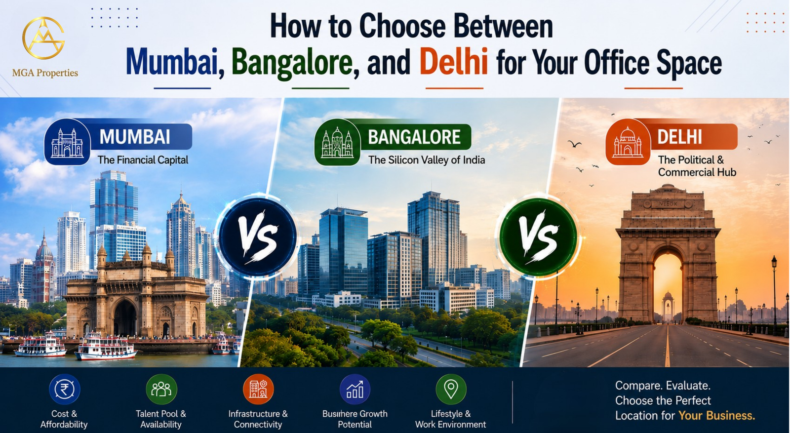 How to Choose Between Mumbai, Bangalore, and Delhi for Your Office Space